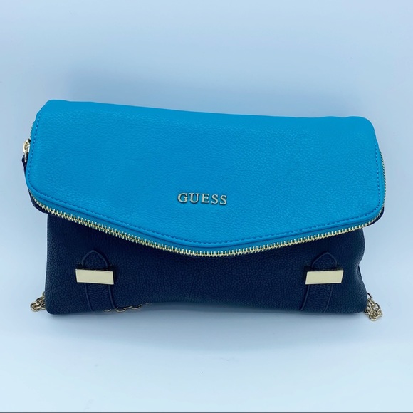 Guess Handbags - Guess Blue and Black Clutch Crossbody Bag
